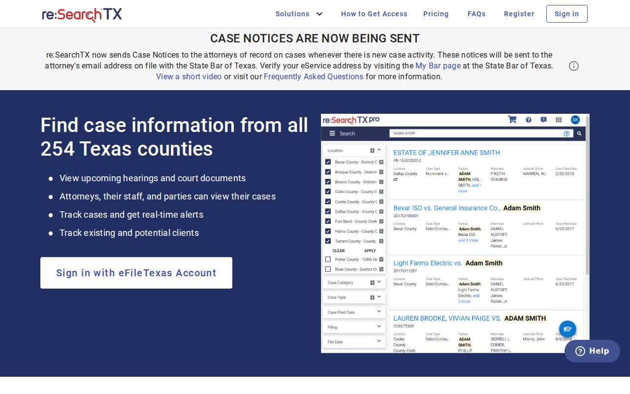 Gaines County case search statewide portal