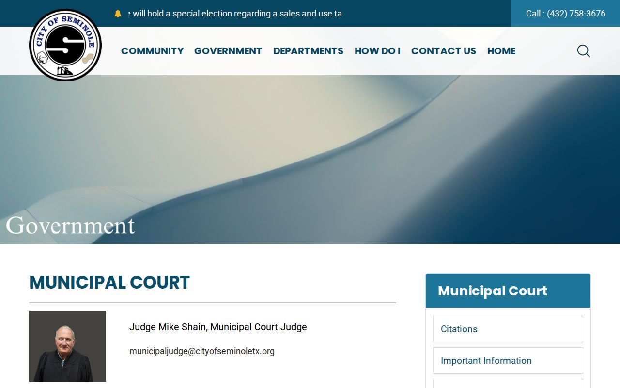 Gaines County traffic court records Seminole Municipal Court